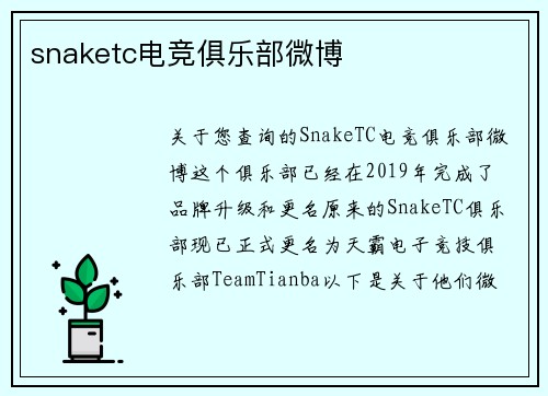 snaketc电竞俱乐部微博